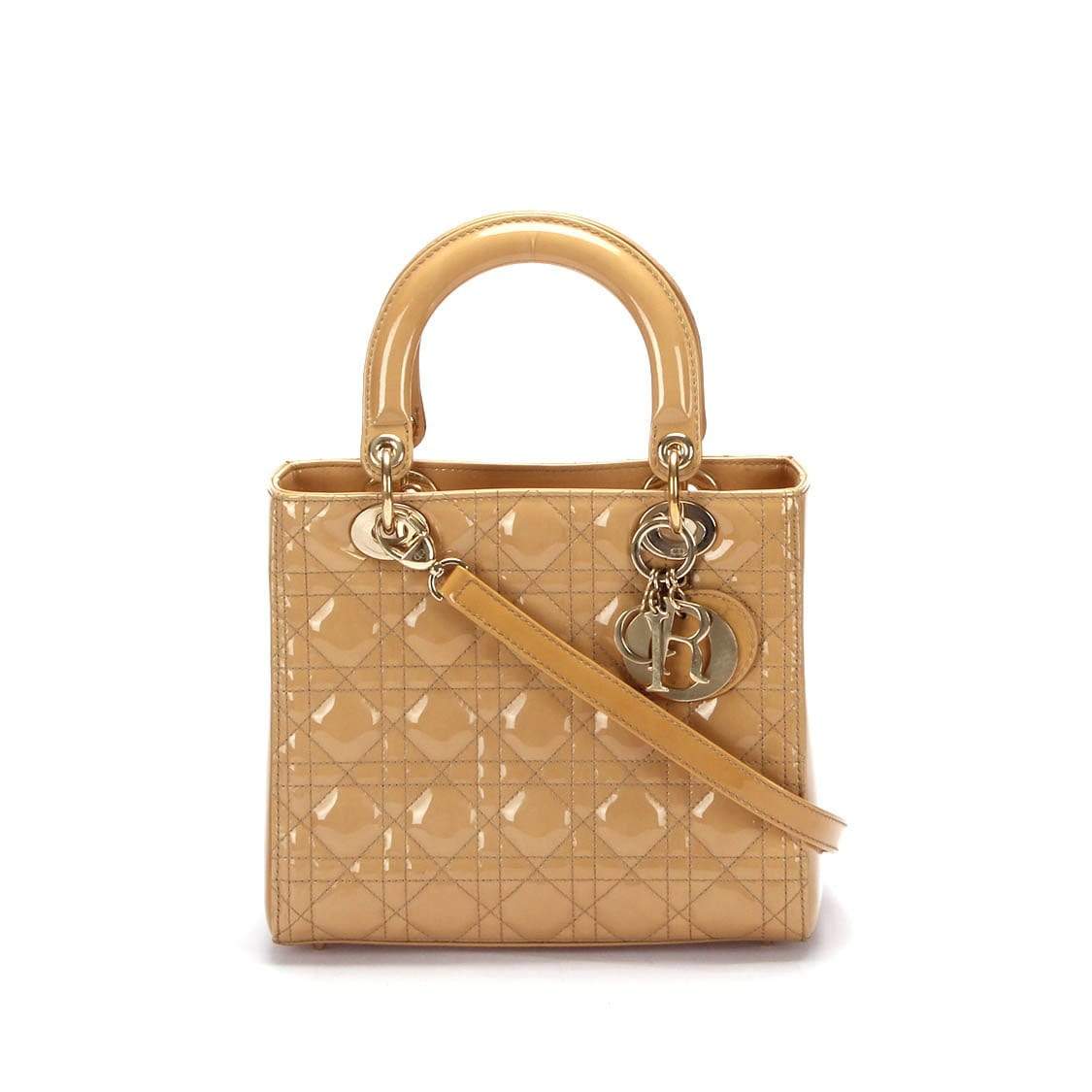 Christian Dior Beige Medium Patent Leather Lady Dior - RCL1179 Dior