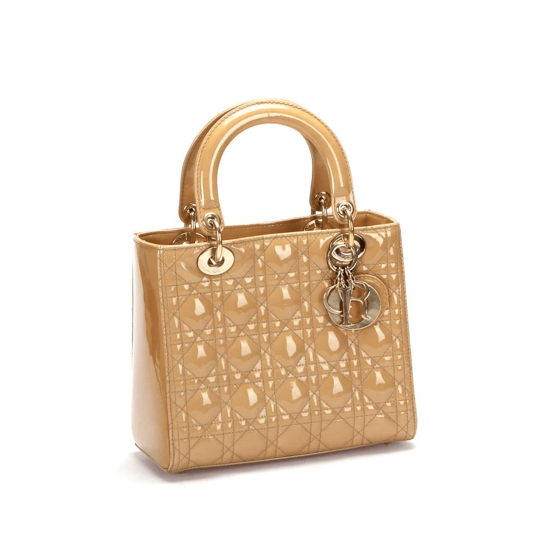 Christian Dior Beige Medium Patent Leather Lady Dior - RCL1179 Dior