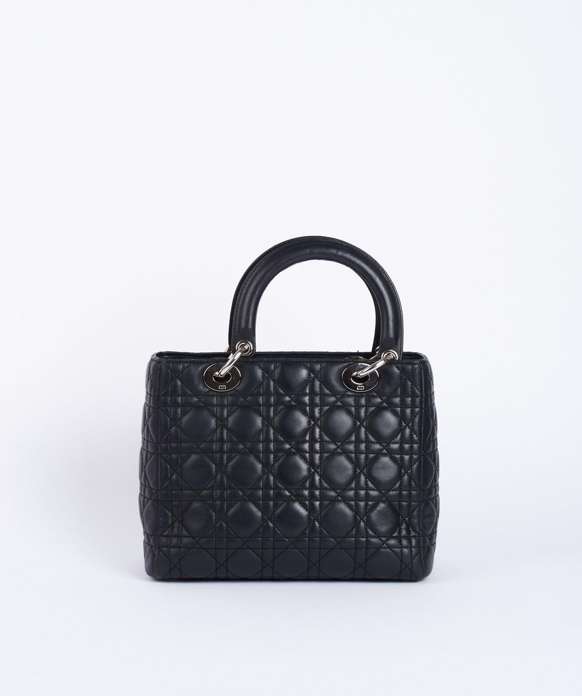 Christian Dior Black Leather Lady Dior Medium PHW Dior