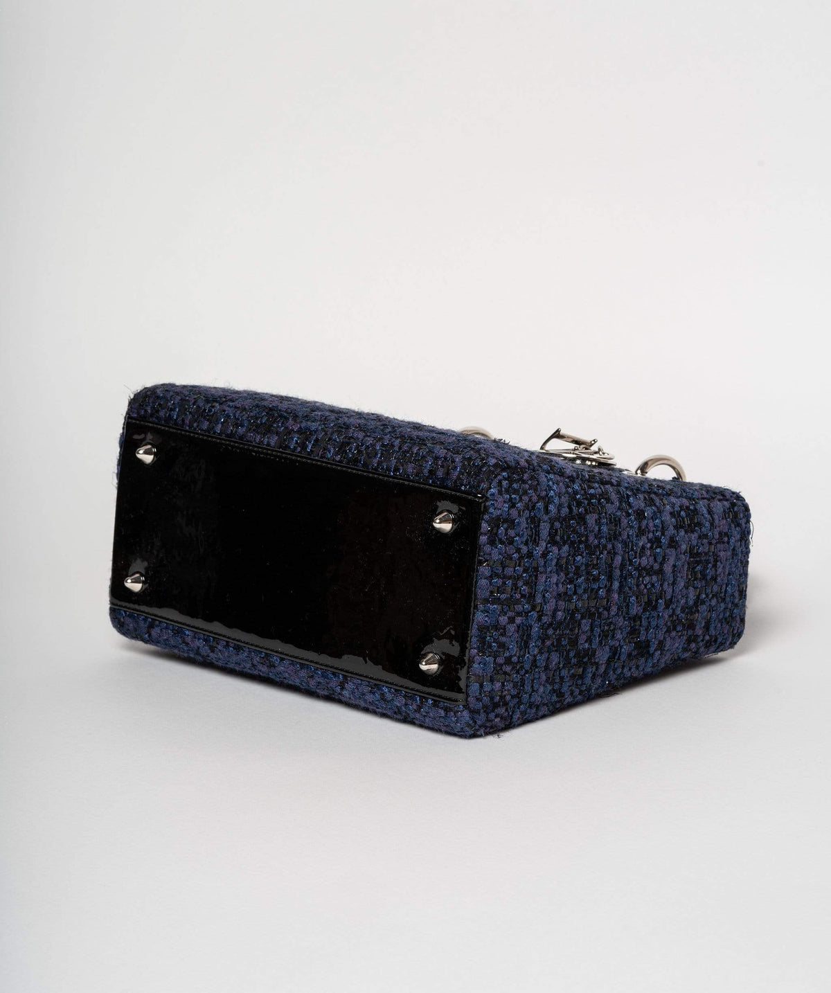 Christian Dior Blue Tweed and Patent Lady Dior Bag Dior