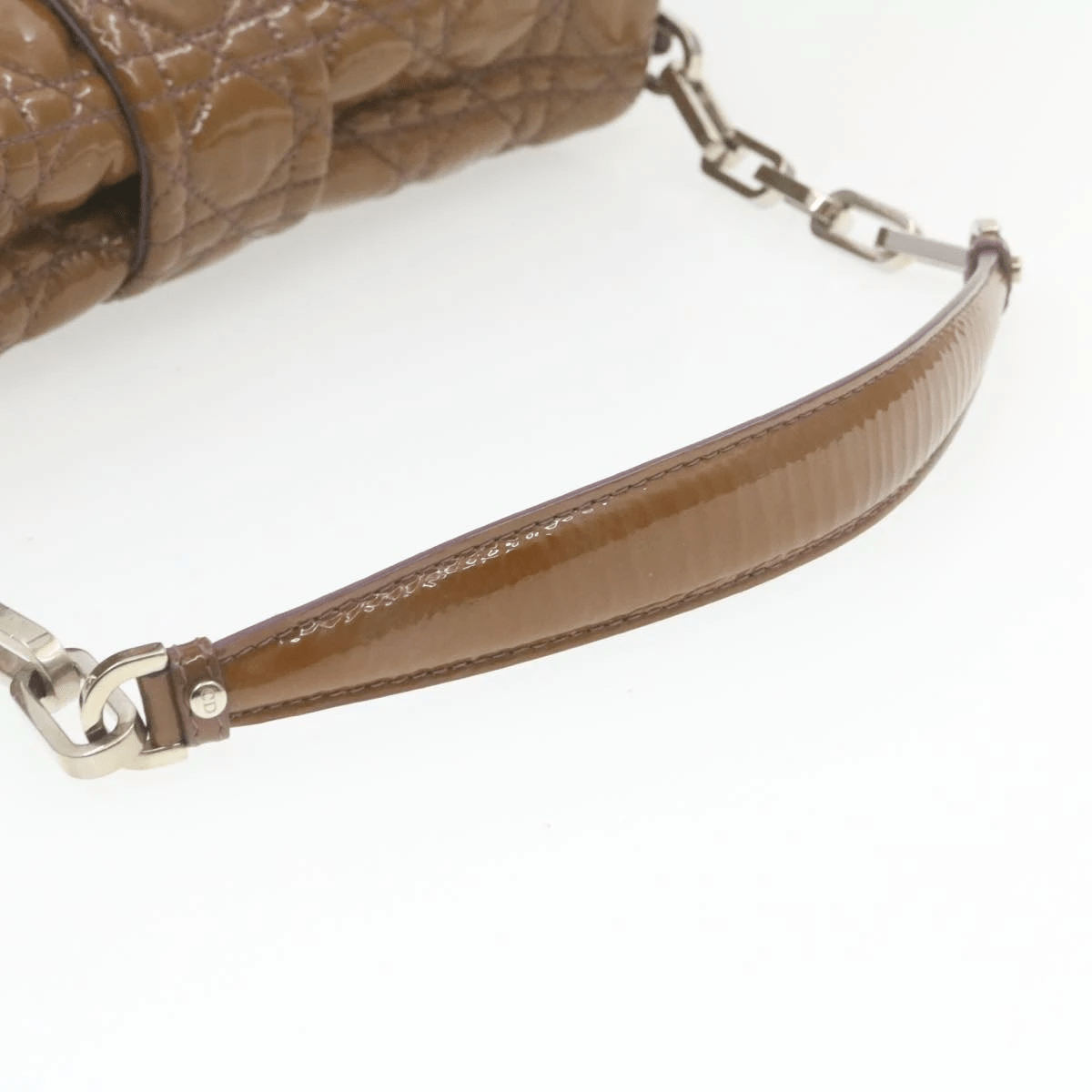 CHRISTIAN DIOR Canage Shoulder Bag Patent Leather Brown Auth rd1612 Dior