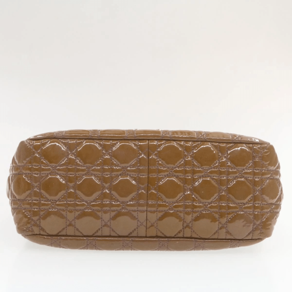 CHRISTIAN DIOR Canage Shoulder Bag Patent Leather Brown Auth rd1612 Dior