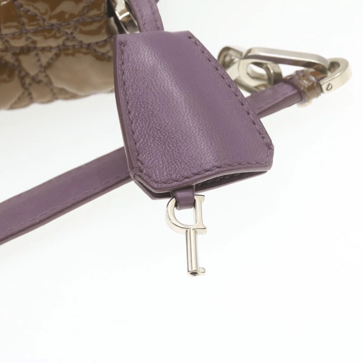 CHRISTIAN DIOR Canage Shoulder Bag Patent Leather Brown Auth rd1612 Dior