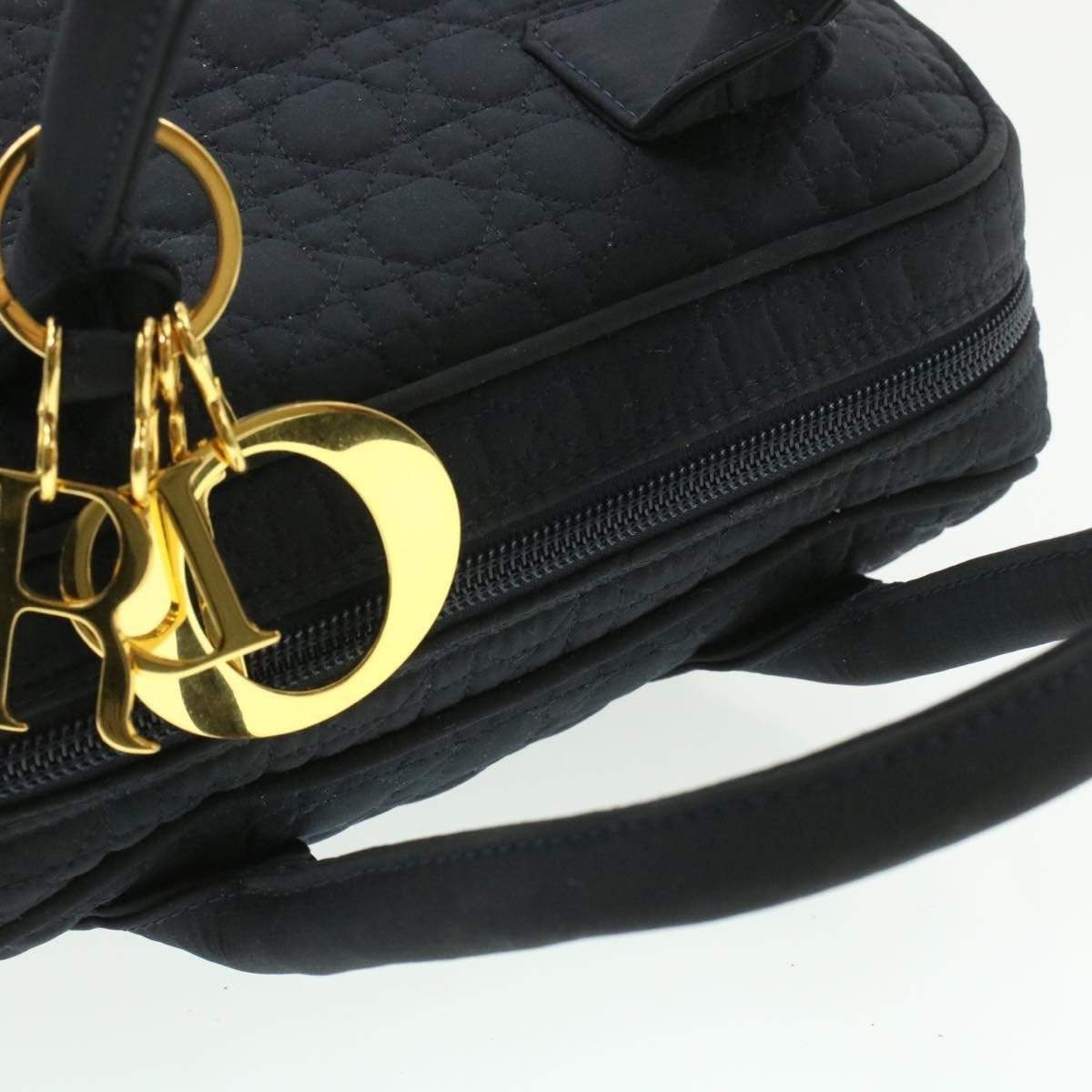 CHRISTIAN DIOR Cannage Hand Bag Black Nylon Dior