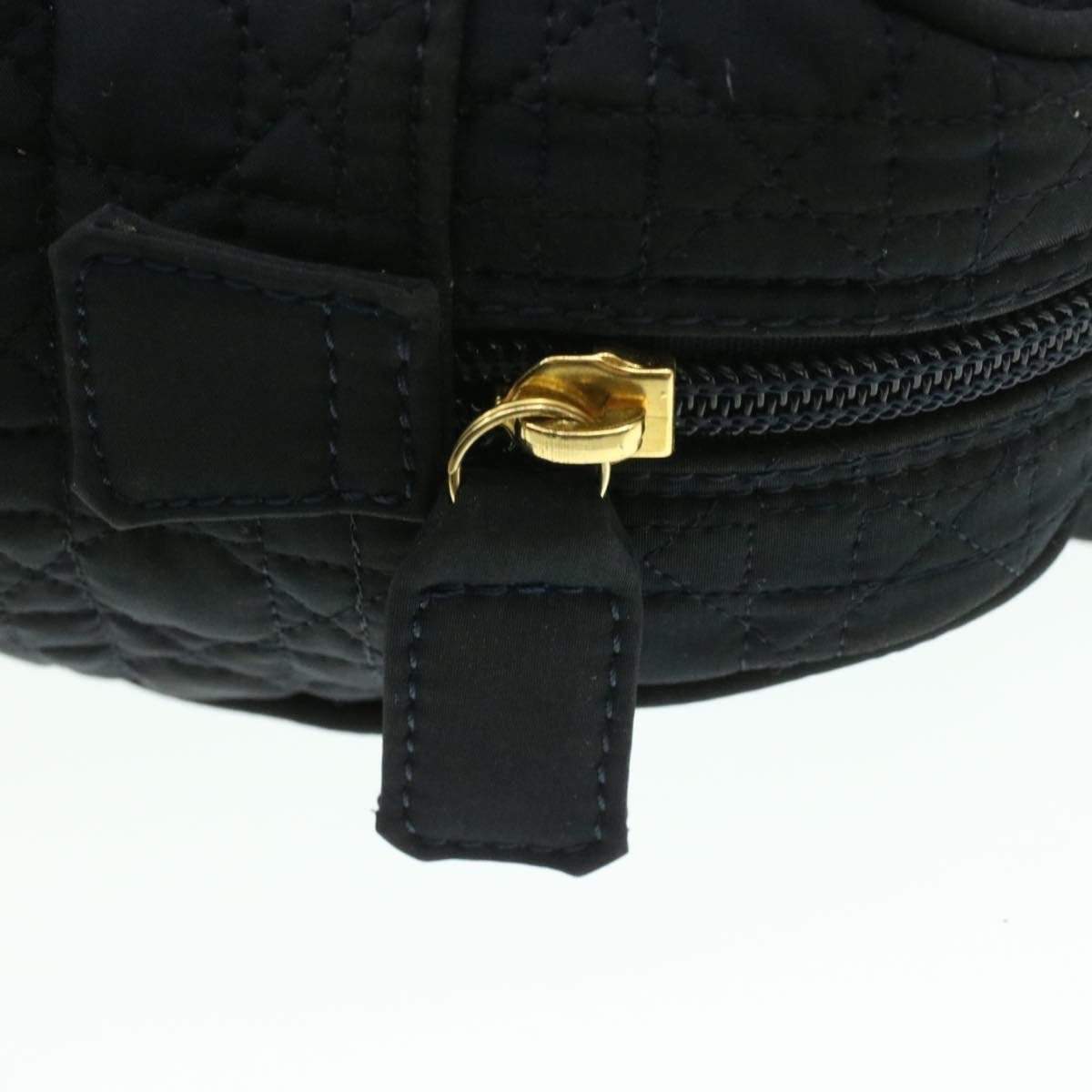 CHRISTIAN DIOR Cannage Hand Bag Black Nylon Dior