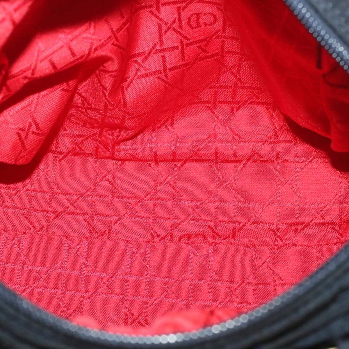 CHRISTIAN DIOR Cannage Hand Bag Black Nylon Dior