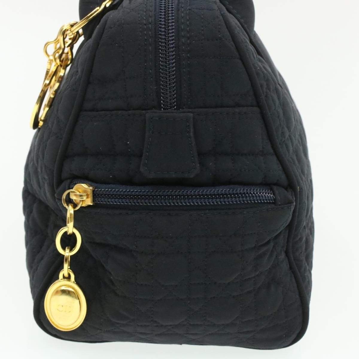 CHRISTIAN DIOR Cannage Hand Bag Black Nylon Dior