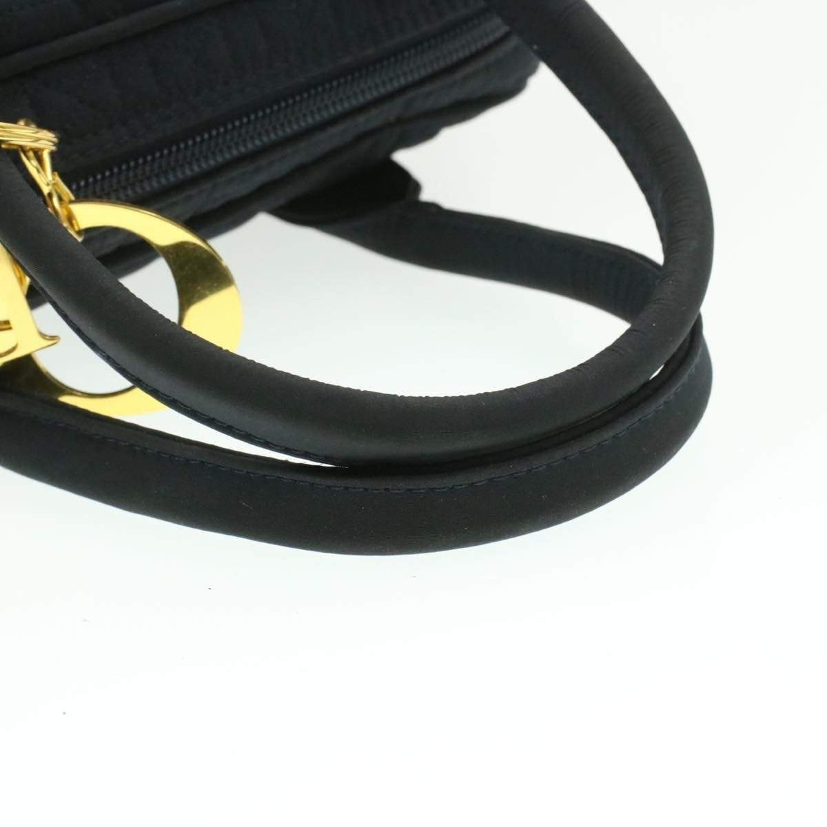 CHRISTIAN DIOR Cannage Hand Bag Black Nylon Dior