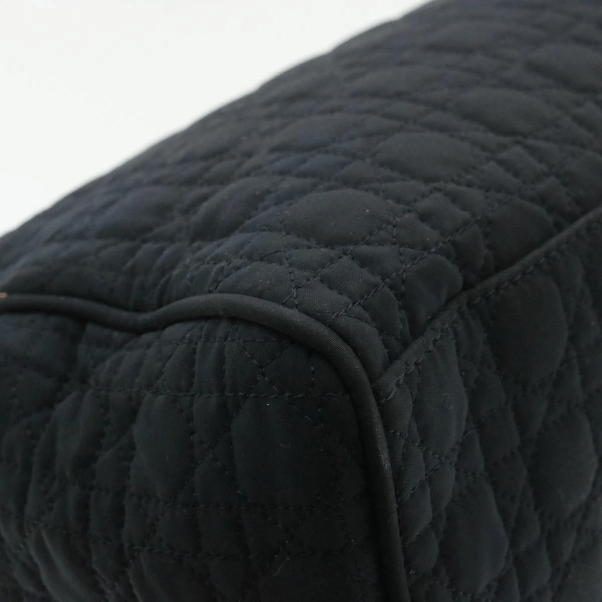 CHRISTIAN DIOR Cannage Hand Bag Black Nylon Dior