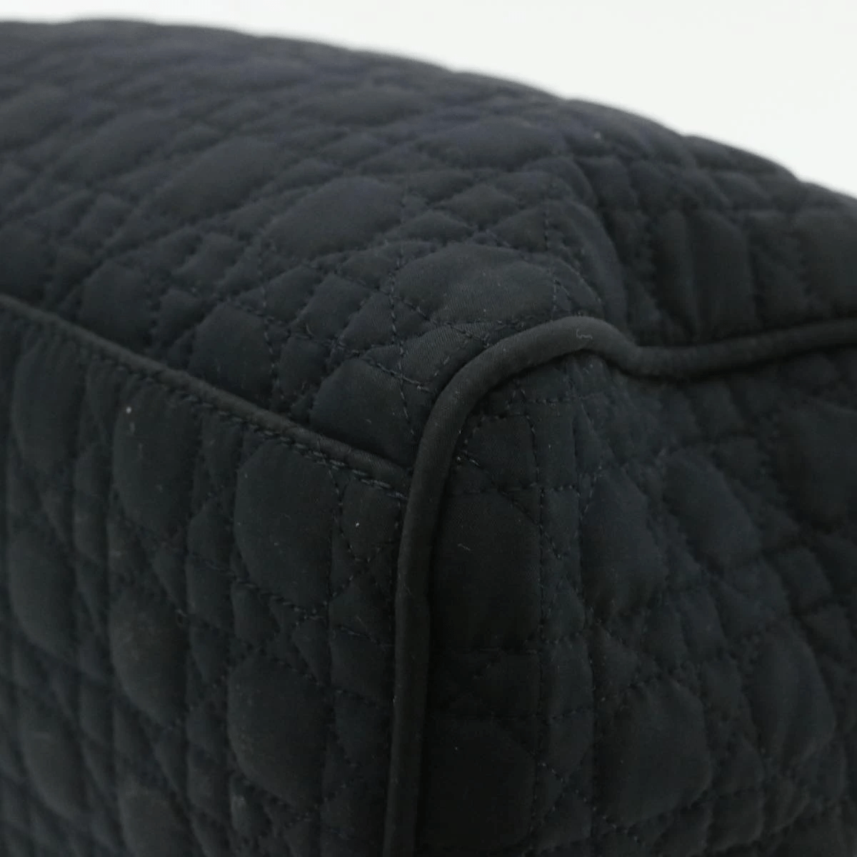 CHRISTIAN DIOR Cannage Hand Bag Black Nylon Dior