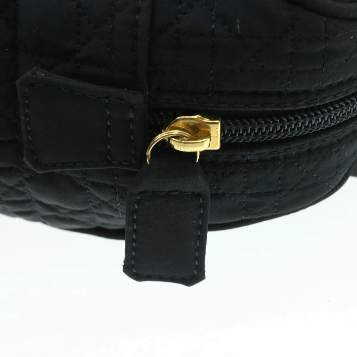 CHRISTIAN DIOR Cannage Hand Bag Black Nylon Dior