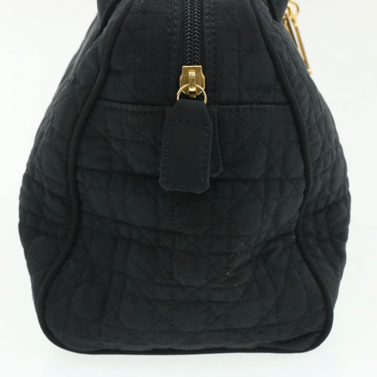 CHRISTIAN DIOR Cannage Hand Bag Black Nylon Dior