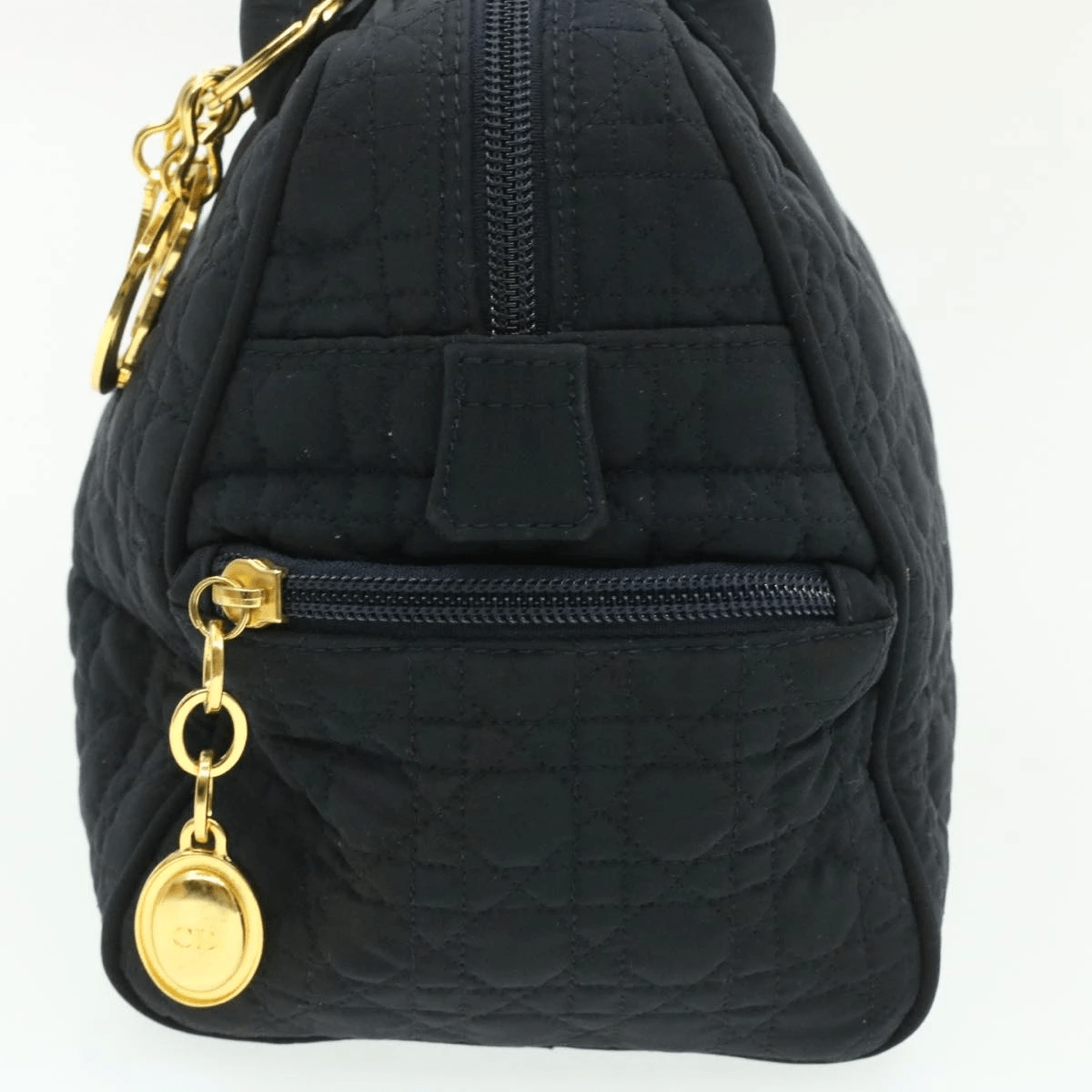 CHRISTIAN DIOR Cannage Hand Bag Black Nylon Dior
