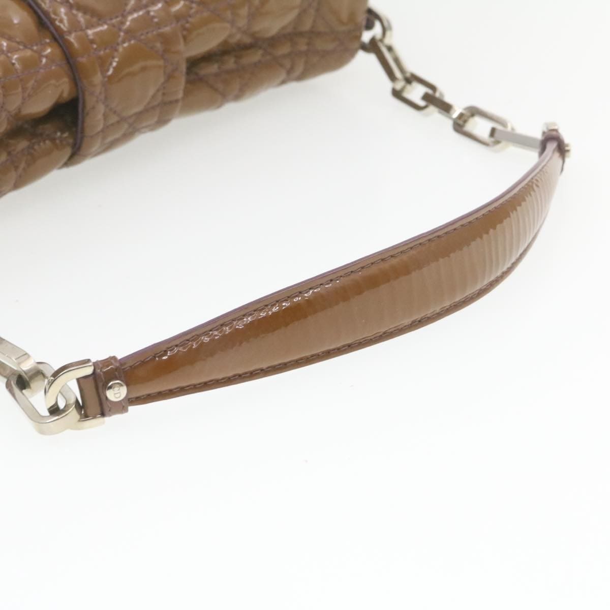 CHRISTIAN DIOR Canage Shoulder Bag Patent Leather Brown Auth rd1612 Dior