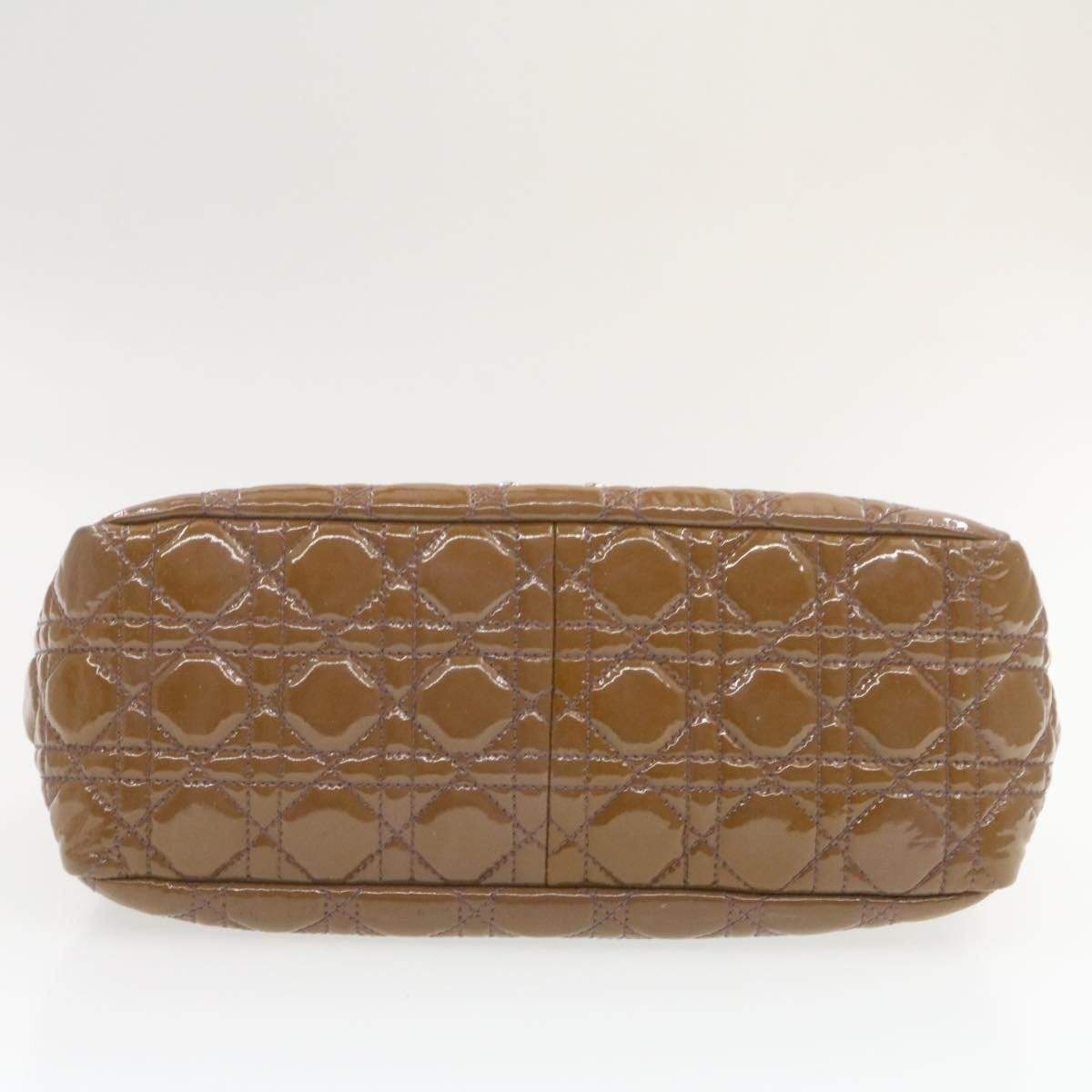 CHRISTIAN DIOR Canage Shoulder Bag Patent Leather Brown Auth rd1612 Dior
