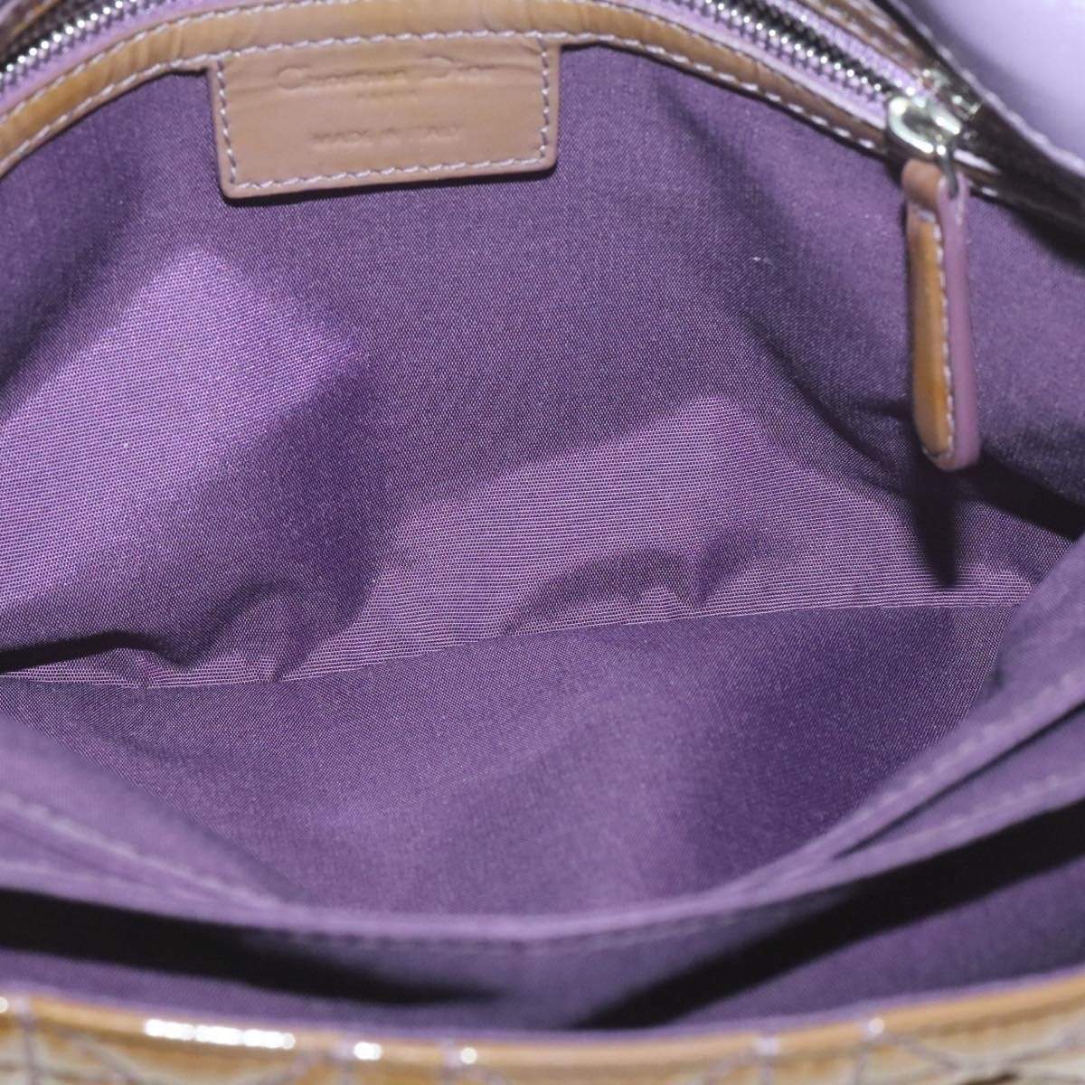 CHRISTIAN DIOR Canage Shoulder Bag Patent Leather Brown Auth rd1612 Dior