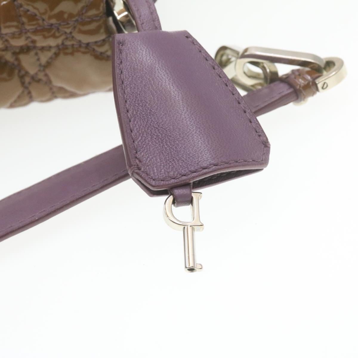 CHRISTIAN DIOR Canage Shoulder Bag Patent Leather Brown Auth rd1612 Dior
