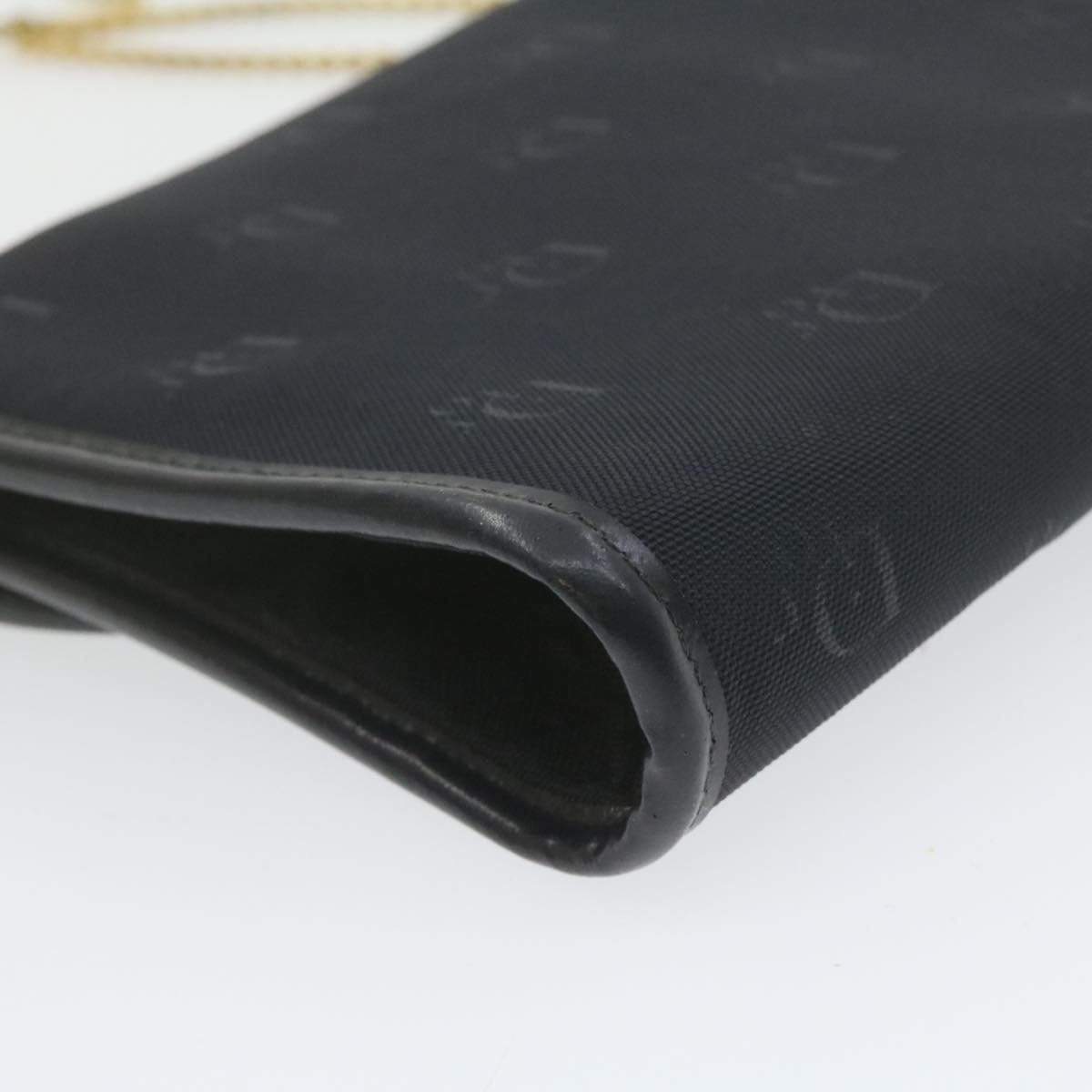 CHRISTIAN DIOR Chain Shoulder Bag Black Canvas Auth 21499 MW2753 Dior