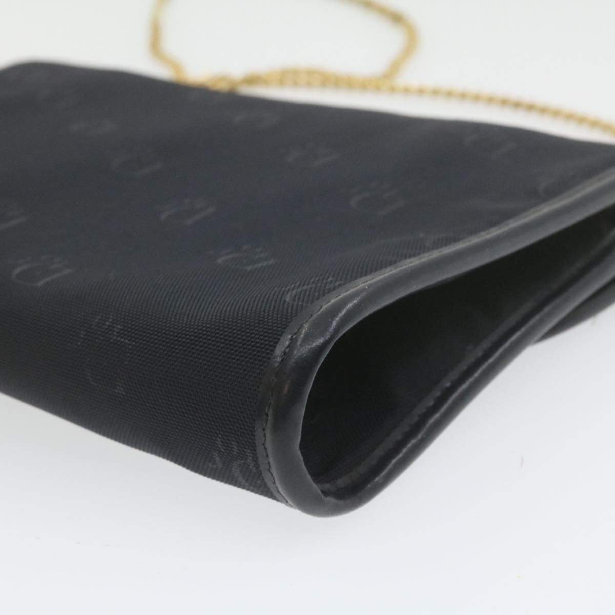 CHRISTIAN DIOR Chain Shoulder Bag Black Canvas Auth 21499 MW2753 Dior