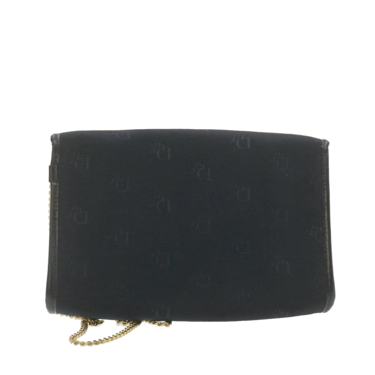 CHRISTIAN DIOR Chain Shoulder Bag Black Canvas Auth 21499 MW2753 Dior