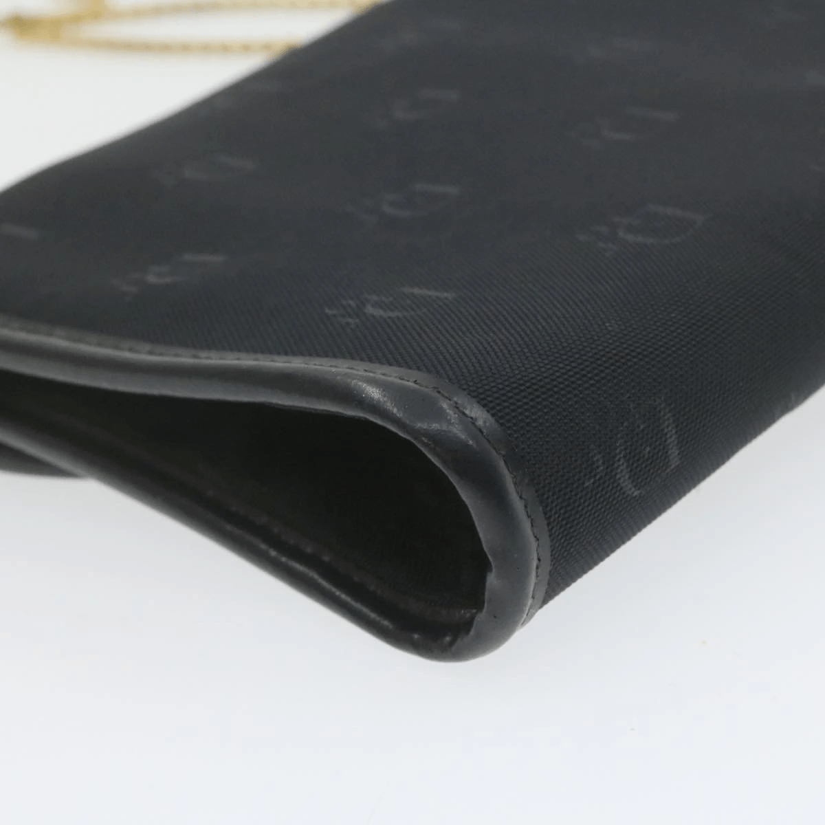 CHRISTIAN DIOR Chain Shoulder Bag Black Canvas Auth 21499 MW2753 Dior