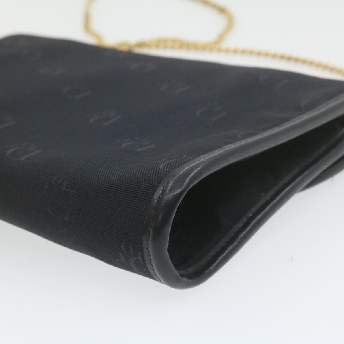 CHRISTIAN DIOR Chain Shoulder Bag Black Canvas Auth 21499 MW2753 Dior