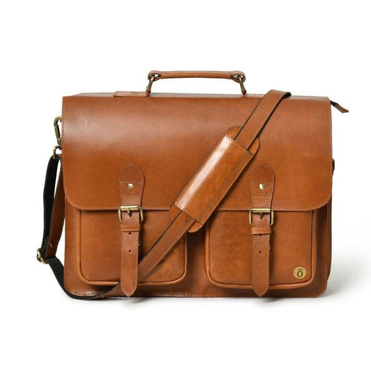 Christmas Gift for Men – Handmade Buffalo Leather Laptop Bag & Briefcase - Crowned Bag