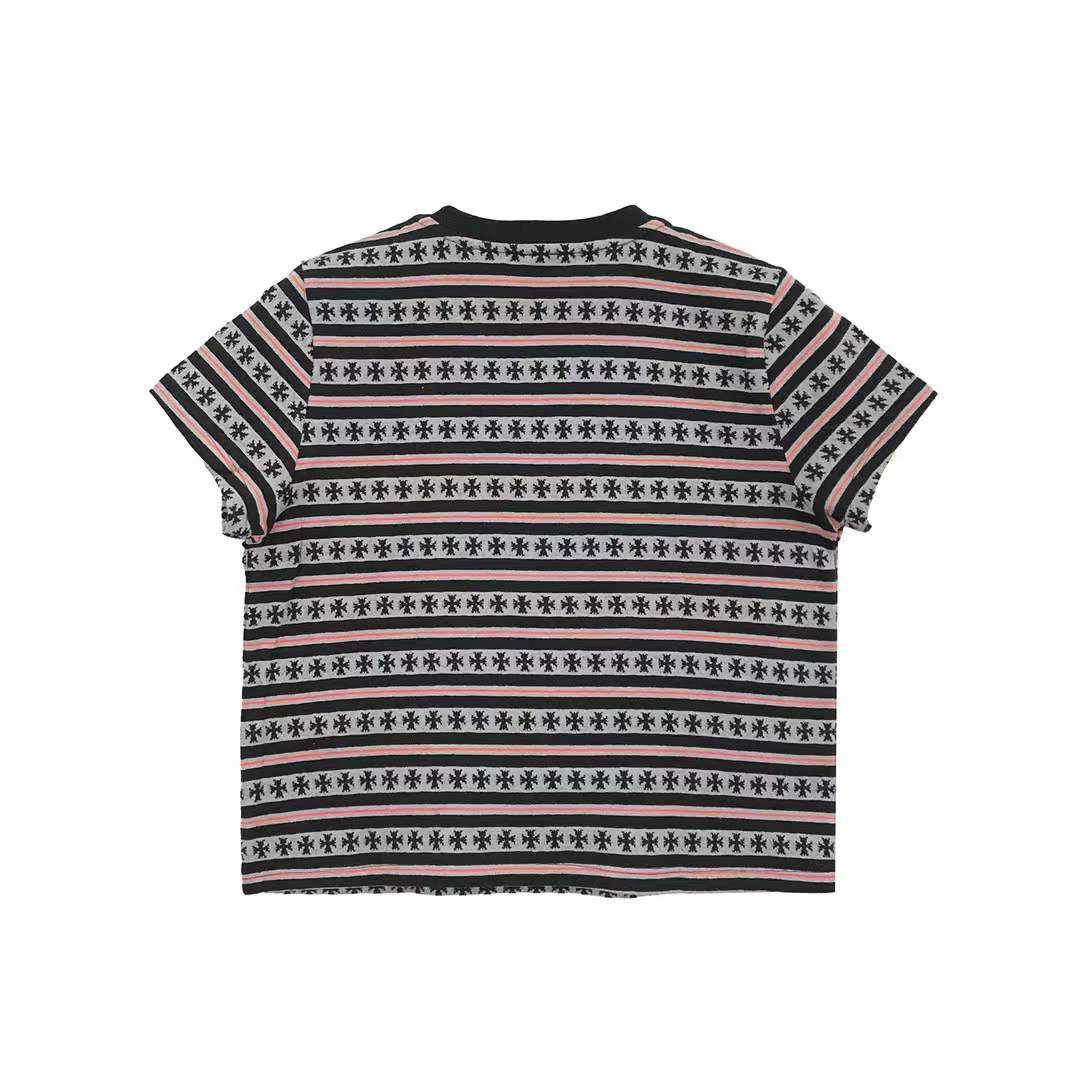 Chrome Hearts Black & Red Stripe Women's Short Sleeve Tee