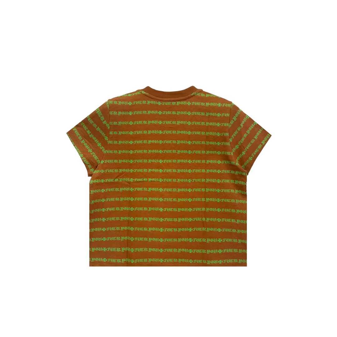 Chrome Hearts Brown & Green Stripe Women's Short Sleeve Tee