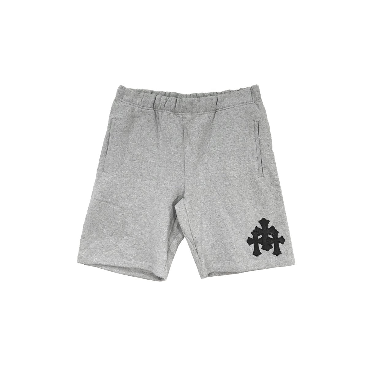 Chrome Hearts Cemetery Leather Cross Patch Paper Jam Shorts in Grey