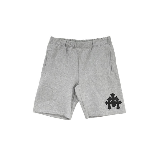 Chrome Hearts Cemetery Leather Cross Patch Paper Jam Shorts in Grey