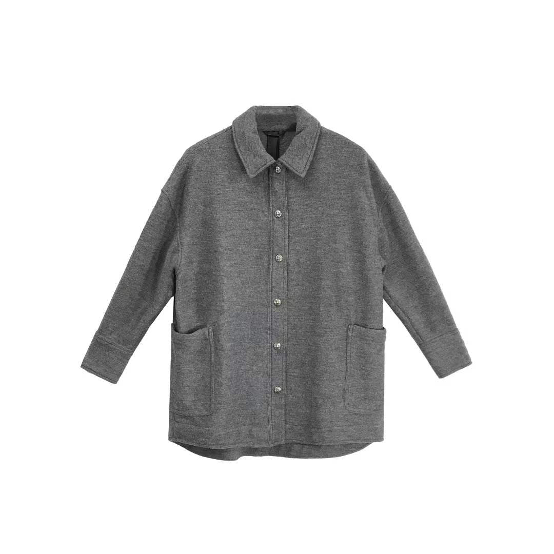 Chrome Hearts Gray Wool Shirt Jacket