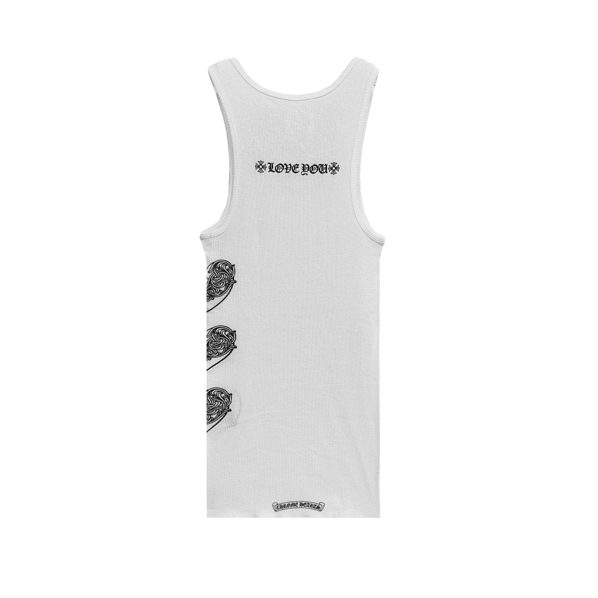 Chrome Hearts LOVE U Vine Heart Rib Tank Top in White