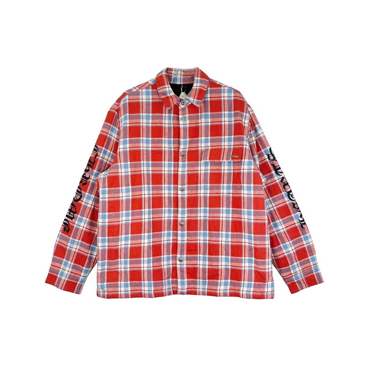 Chrome Hearts Printed-Sleeve Lined Plaid Jacket