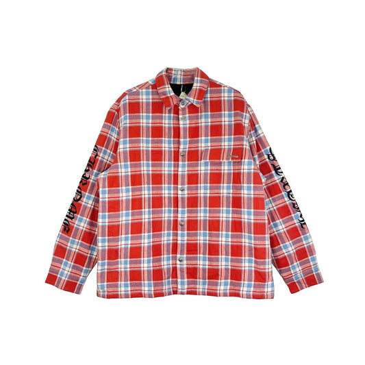 Chrome Hearts Printed-Sleeve Lined Plaid Jacket