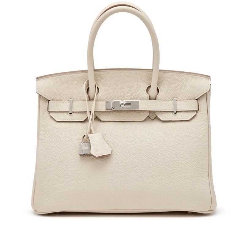 Craie Togo Birkin 30 Palladium Hardware, 2021 - Crowned Bag