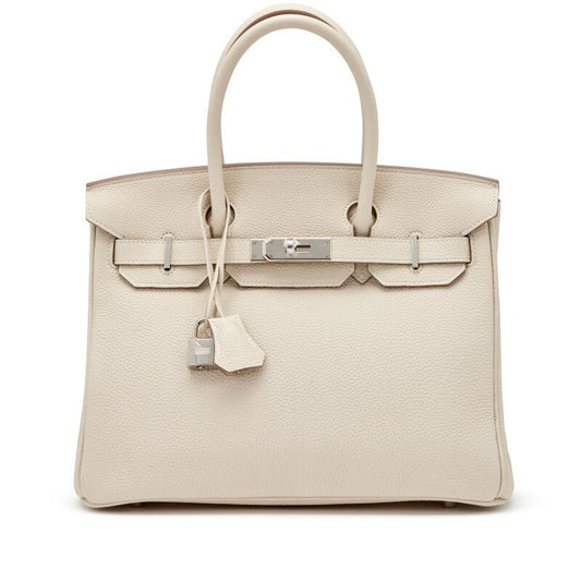 Craie Togo Birkin 30 Palladium Hardware, 2021 - Crowned Bag