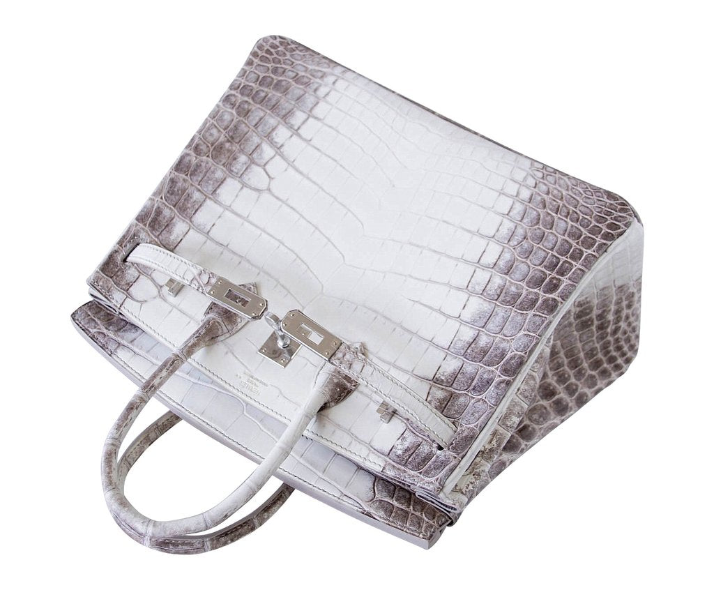 Hermès Birkin 25 Blanc Himalaya Crocodile Bag PHW Crowned Bag