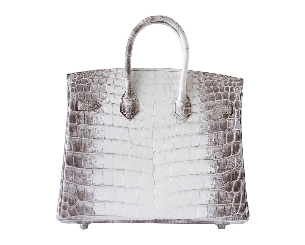 Hermès Birkin 25 Blanc Himalaya Crocodile Bag PHW Crowned Bag