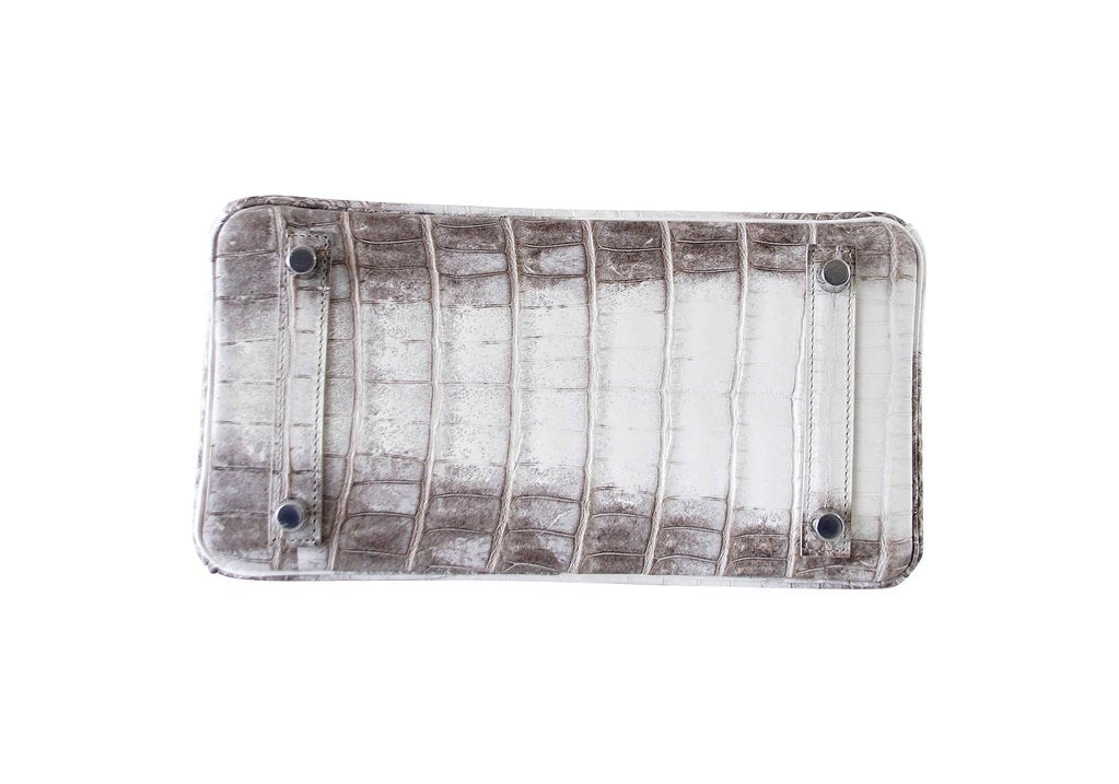 Hermès Birkin 25 Blanc Himalaya Crocodile Bag PHW Crowned Bag