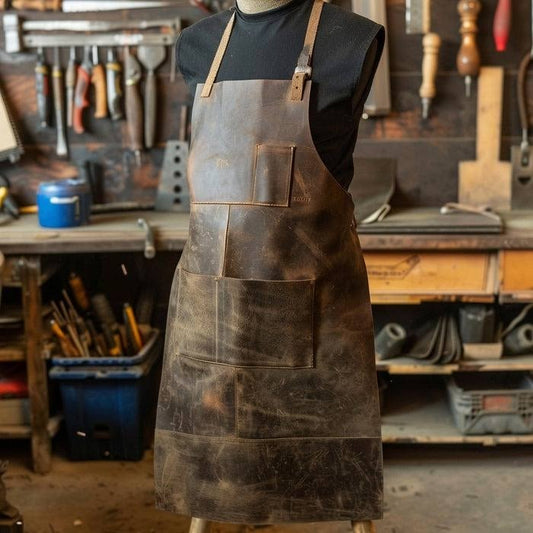 IronShield Heavy Duty Leather Welding Apron – Spark & Heat Protection