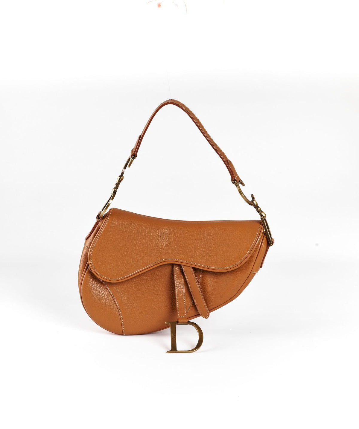 Dior Saddle Bag Tan Brown Leather Gold Hardware Dior