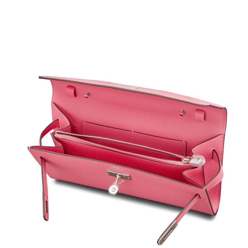Rose Azalee Epsom Kelly-To-Go Wallet Palladium Hardware, 2025