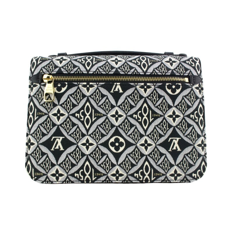 Black Since 1854 Jacquard Textile Pochette Metis Gold Tone Hardware