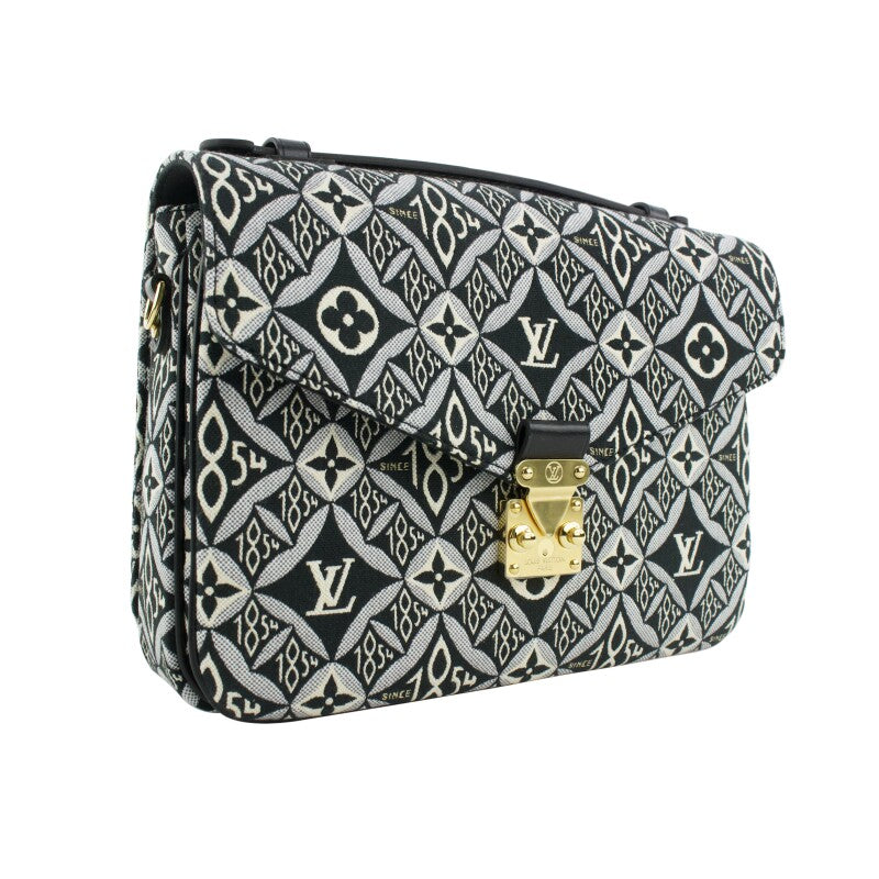 Black Since 1854 Jacquard Textile Pochette Metis Gold Tone Hardware