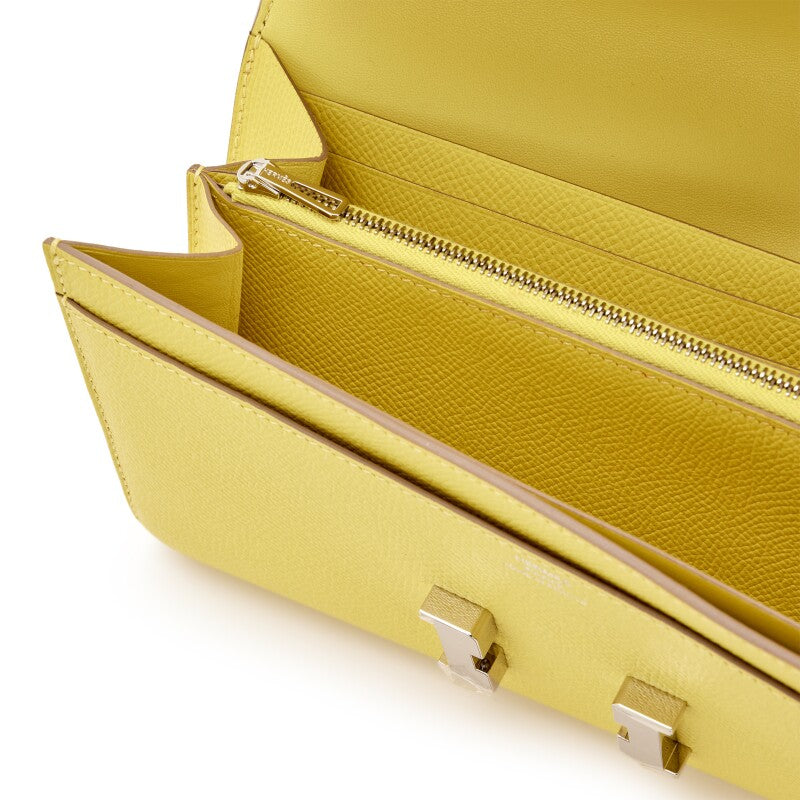 Lime Epsom Long Constance Wallet Palladium Hardware, 2019