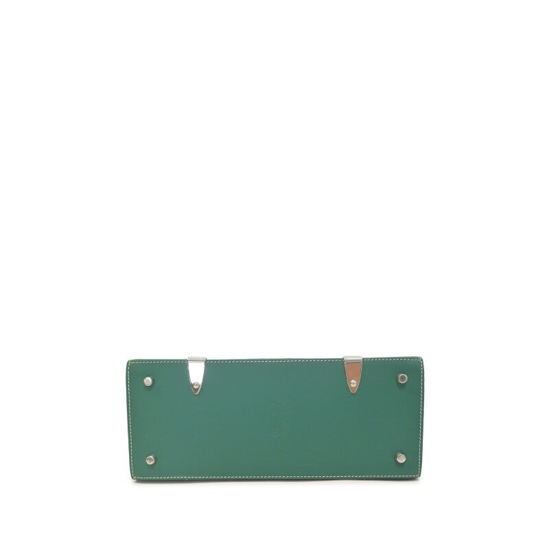 Green Goyardine Canvas and Chevroches Calfskin Saïgon PM Bag