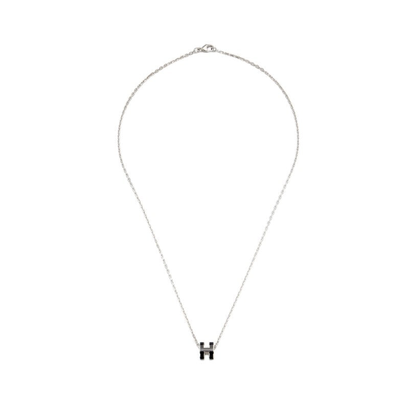 Black Lacquer Mini Pop H Pendant Palladium Hardware
