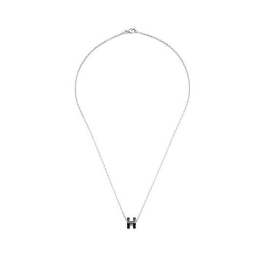 Black Lacquer Mini Pop H Pendant Palladium Hardware
