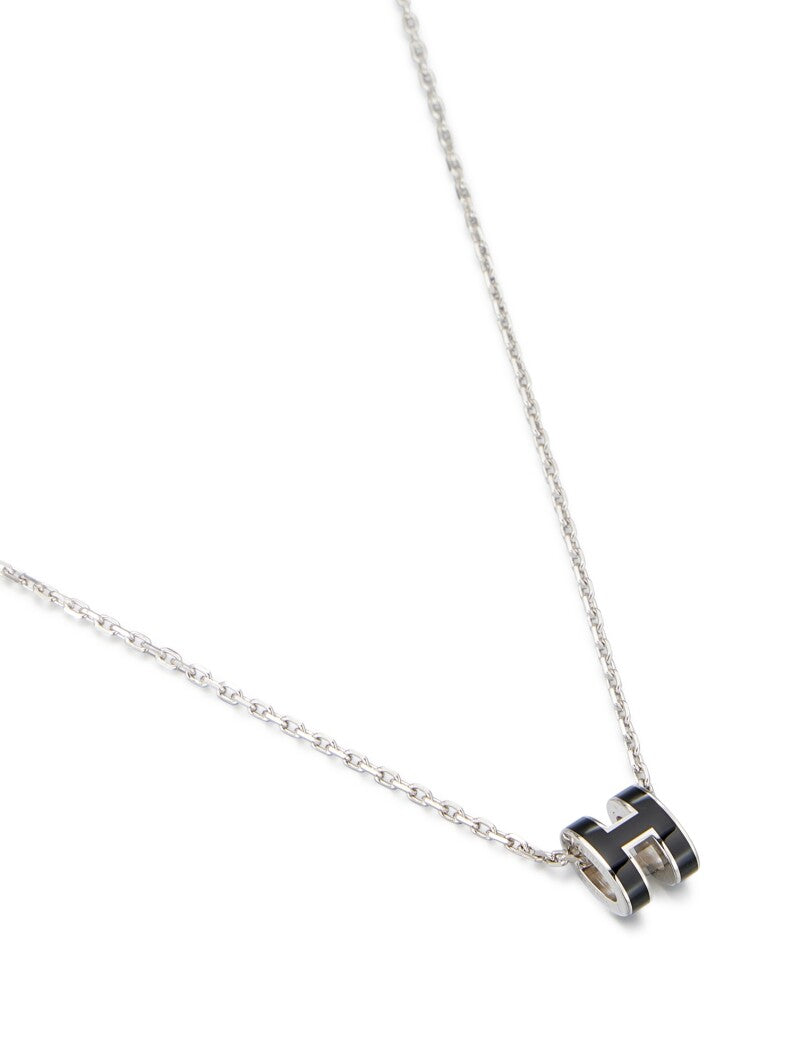 Black Lacquer Mini Pop H Pendant Palladium Hardware
